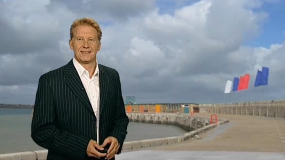 Simon Parkin in front of weather photo