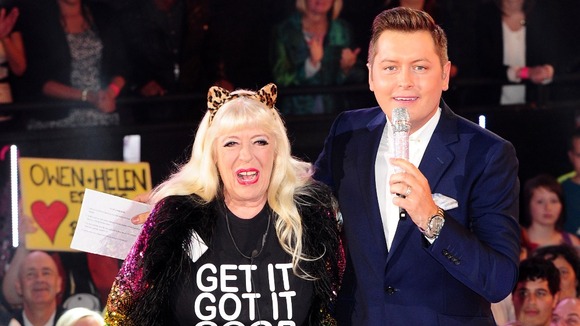 Julie Goodyear, with Celebrity Big Brother's host Brian Dowling