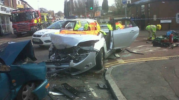 Vehicles suffered extensive damage