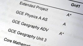 A-level results paper.
