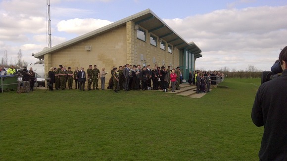 Families at repatriation in Carterton