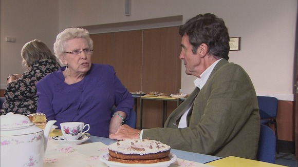 Tonight reporter John Stapleton chats to Irene at a tea party