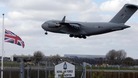 Plane arriving at RAF Brize Norton