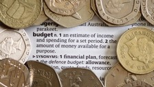 Coins surrounding the word budget