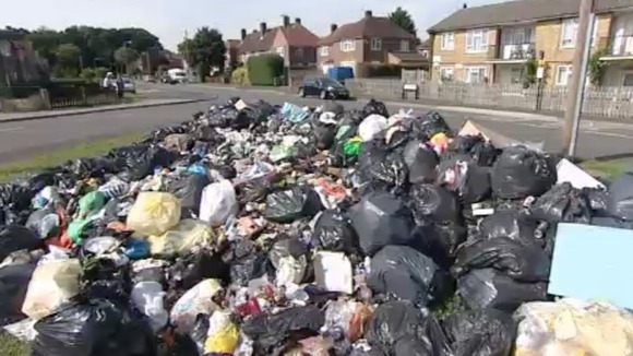 Rubbish pile in Southampton