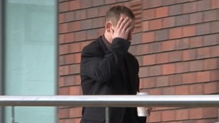 Graham Leith arrives at court covering his face