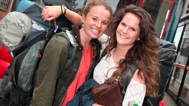 Bell Phillips and Kate McLoughlin get ready for V Festival