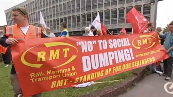 RMT workers on strike