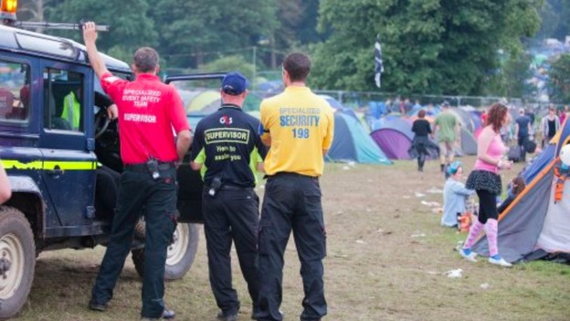 Security staff on duty at V festival