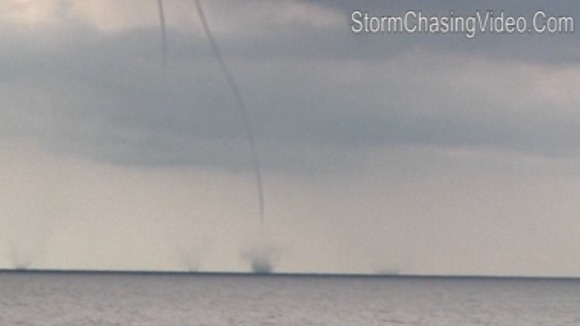 Five out of the nine waterspouts were filmed