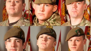 From top left: Sergeant Coupe, Corporal Hartley and Private Frampton. From bottom left: Private Kershaw, Private Wade and Private Wilford