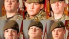 From top left: Sergeant Coupe, Corporal Hartley and Private Frampton. From bottom left: Private Kershaw, Private Wade and Private Wilford