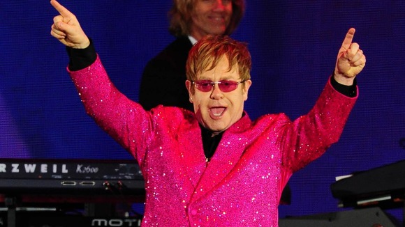 Sir Elton John on stage outside Buckingham Palace during the Diamond Jubilee Concert