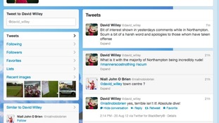 Tweet which landed David Willey in hot water