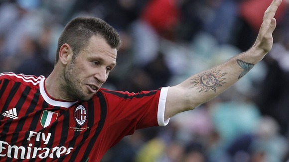 Antonio Cassano of AC Milan is a target for city rivals Inter.