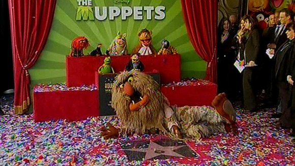 The Muppets celebrate receiving a star on the Hollywood Walk of Fame
