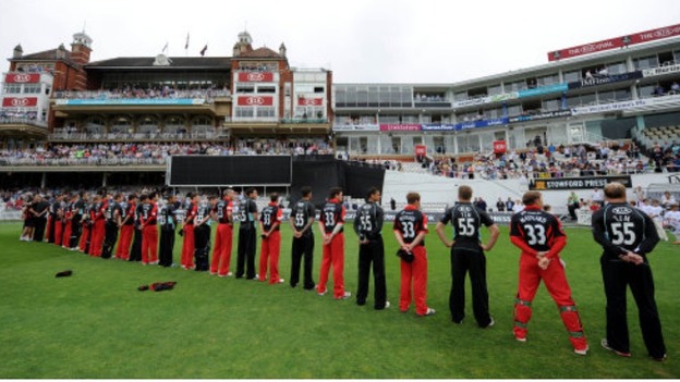 Surrey and Glamorgan players
