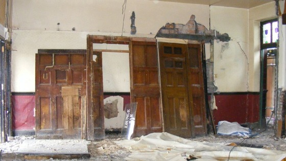 The Vulcan pub being dismantled