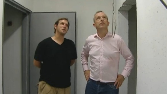 Surveying an Israeli bunker.