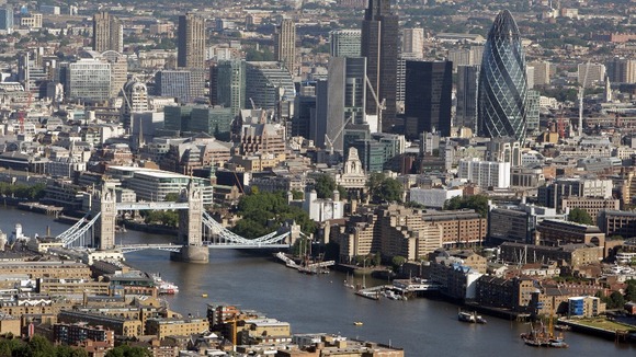 The financial district of London