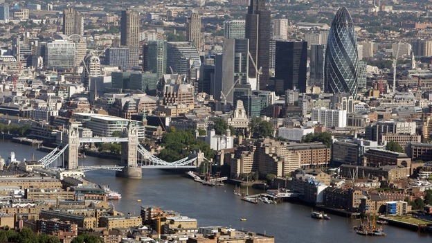 The financial district of London