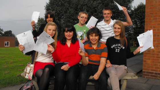 Students celebrate their GCSE achievements at Chase Academy 