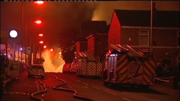 Fire crews battle the blaze