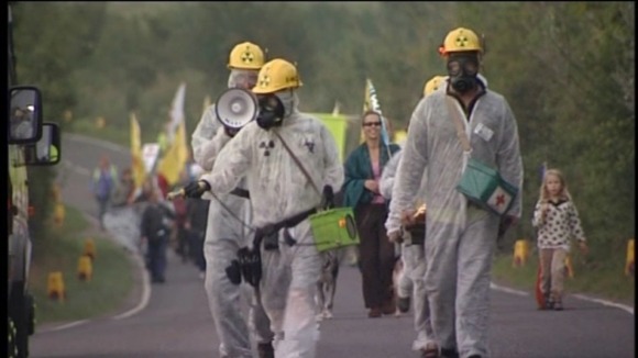 Protesters against nuclear power