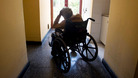A woman in her wheel chair