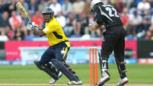 Hampshire's Michael Carberry is in action