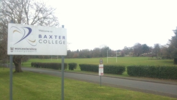 The sports pitch at the Baxter College in Kidderminster where the boy collapsed