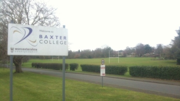 The sports pitch at the Baxter College in Kidderminster where the boy collapsed