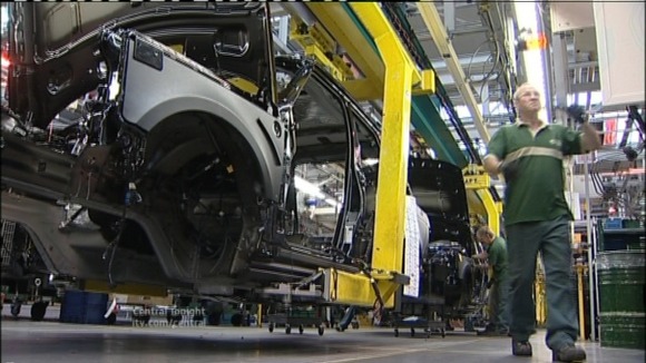 Land Rover's on the production line in the West Midlands