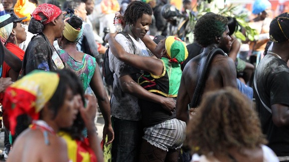 Revellers at the Notting Hill Carnival in west London.