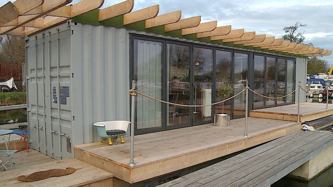 Floating shipping container makes ideal low-cost home | Anglia - ITV ... Floating shipping container makes ideal low-cost home | Anglia - ITV ...
