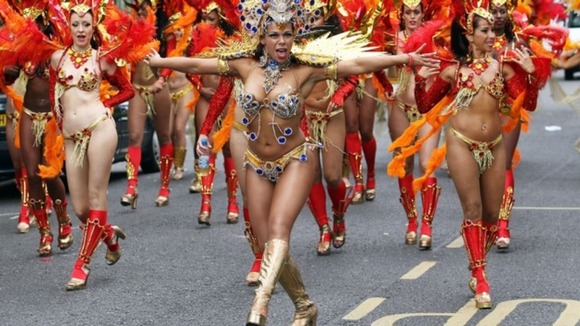 Dazzling costumes at Notting Hill Carnival.