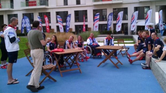 Seb Coe tweeted: 'Great meeting Paralympics GB in the Village. All focused and raring to go'