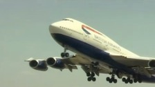 A British Airways plane takes off from Heathrow