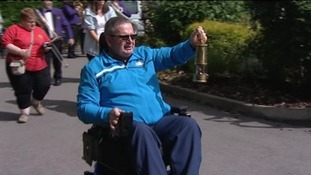 Crowds gathered to watch the Paralympic flame in Cheshire today.