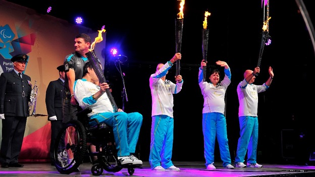 The four flames unite at Stoke Mandeville