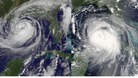 Hurricane on the left with Hurricane Katrina on the right