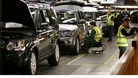 Land Rover models on the factory floor