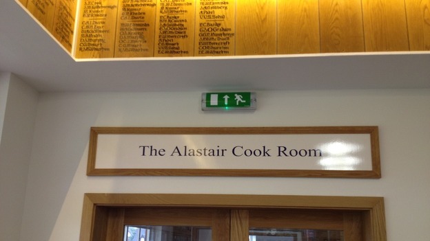 The Alastair Cook Room at the Bedford School