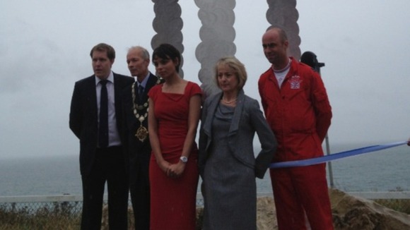 Flight Lieutenant Jon Egging's wife Dr Emma Higgin (centre)