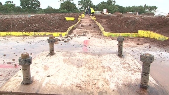 The first foundations at Staffordshire business site
