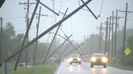 Isaac at the height of the storm hitting the US Gulf