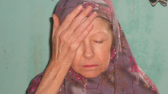 British tourist Judith Tebbutt with head in hands
