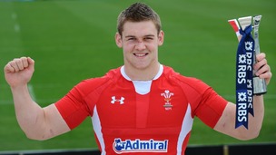 Dan Lydiate with the Player of the Championship trophy