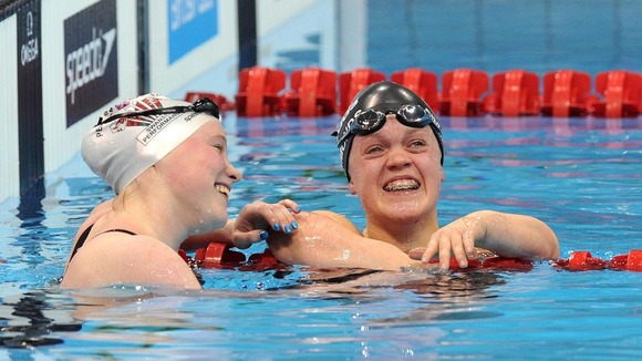 Eleanor Simmonds (right) with Gemma Almond.