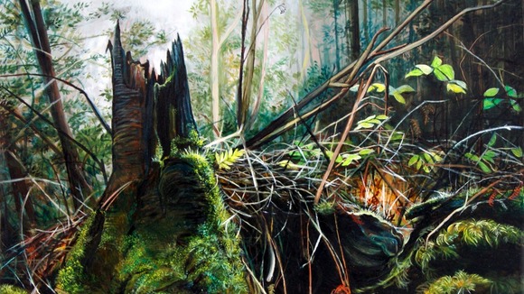 One of Georgia's Forest Floor paintings